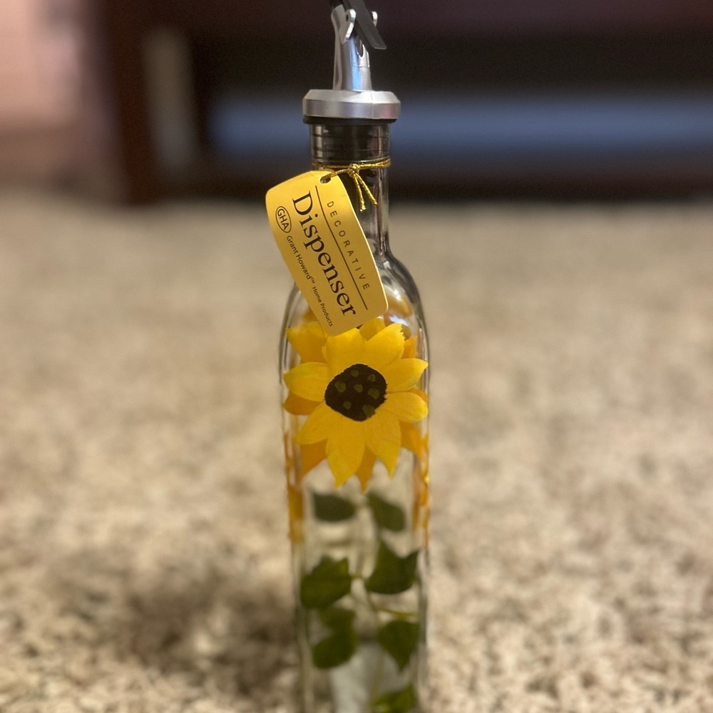 Glass Sunflower Oil Jar